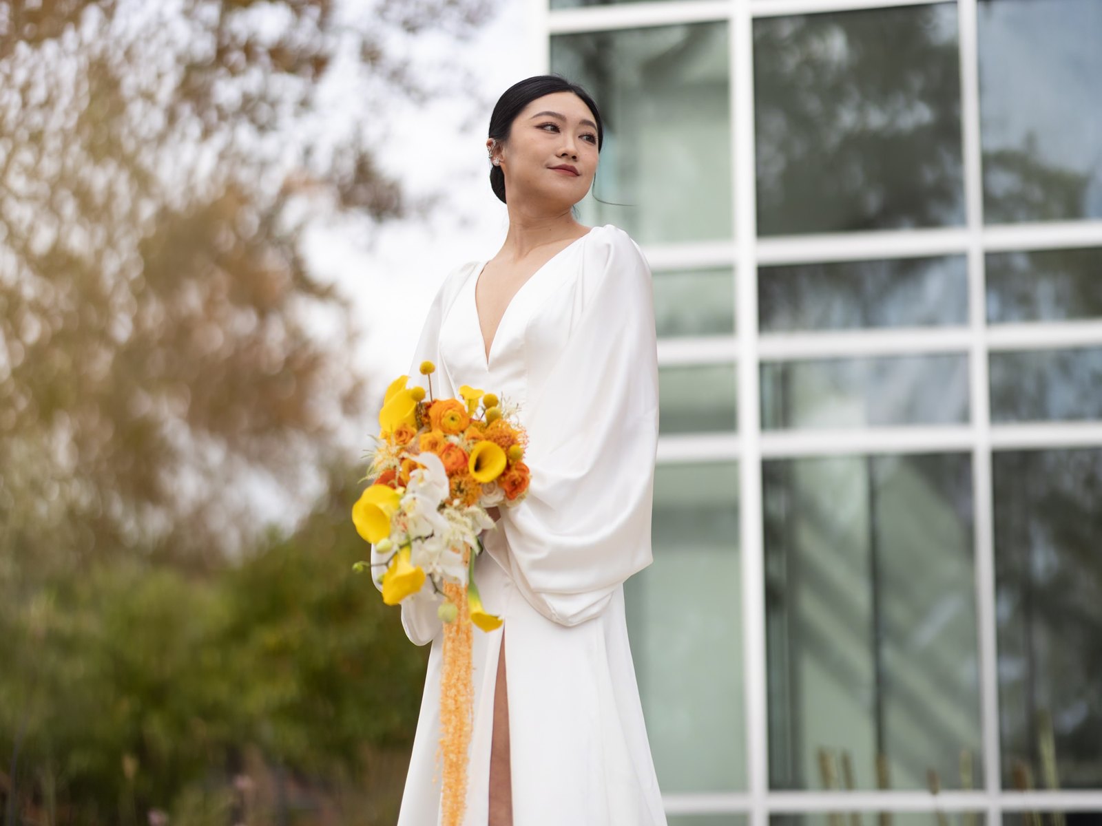 Retouched bridal portrait before