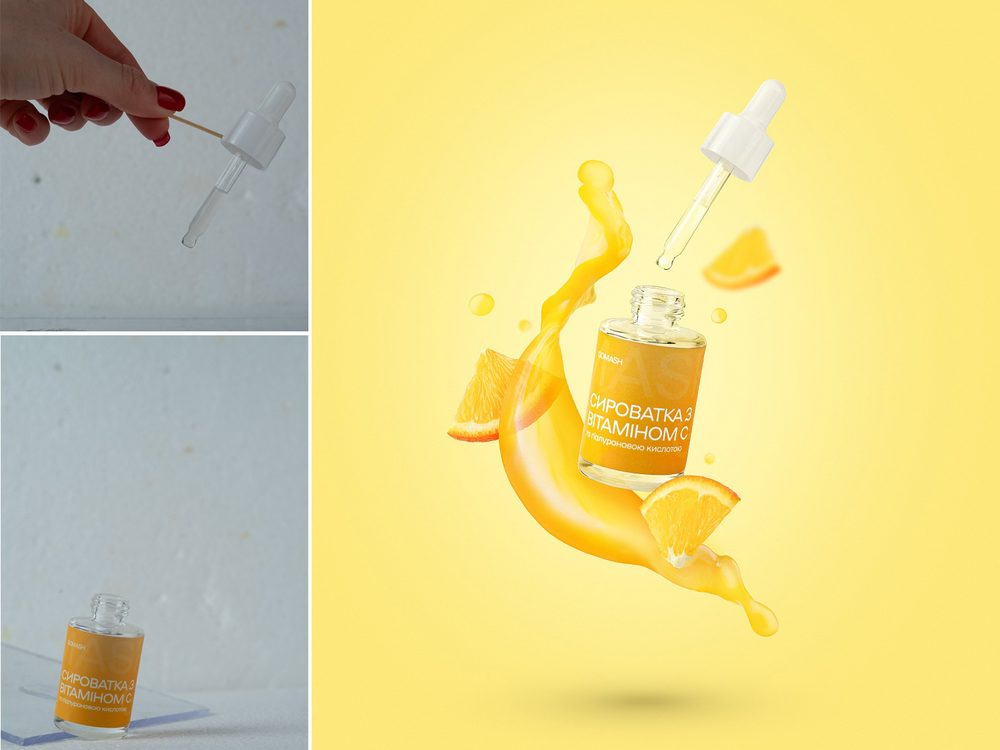 Creative ad visual built from several shots